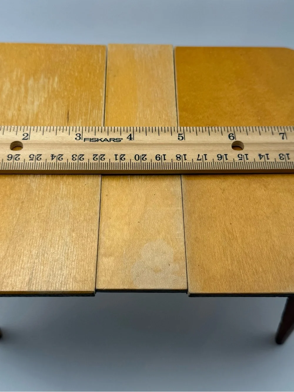 Strombecker dollhouse furniture kitchen table expandable wooden 1950s era
